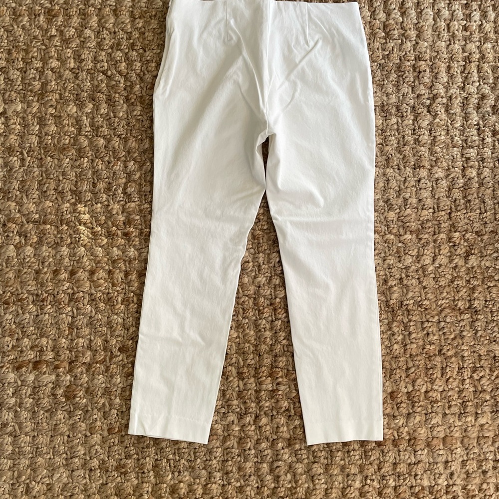 Lauren Ralph Lauren White Stretch Ankle Pants Size 10 Pull On Side Zip Slim - Picture 4 of 7